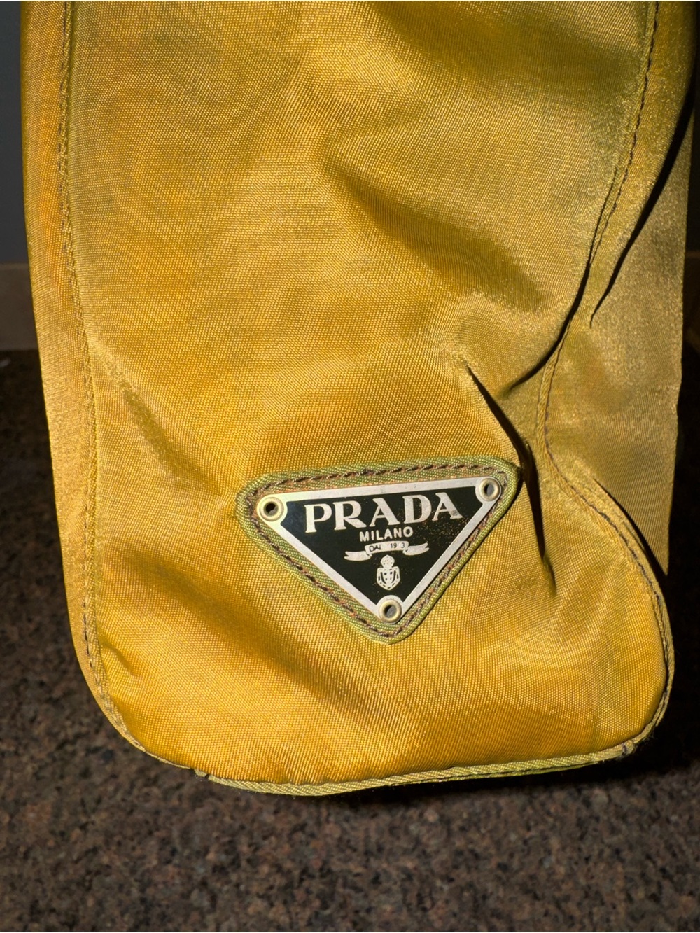 Prada Tessuto Nylon top handle Tote Bag with Clear Lucite Handles (olive green) - Picture 4 of 9